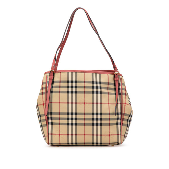 Pre-Loved Burberry Small Haymarket Check Coated Canvas Canterbury Tote - Picture 1 of 12